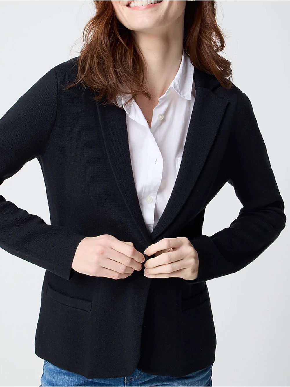 J Crew Re-Imagined Schoolboy Black WMN Blazer Elegant Tailored